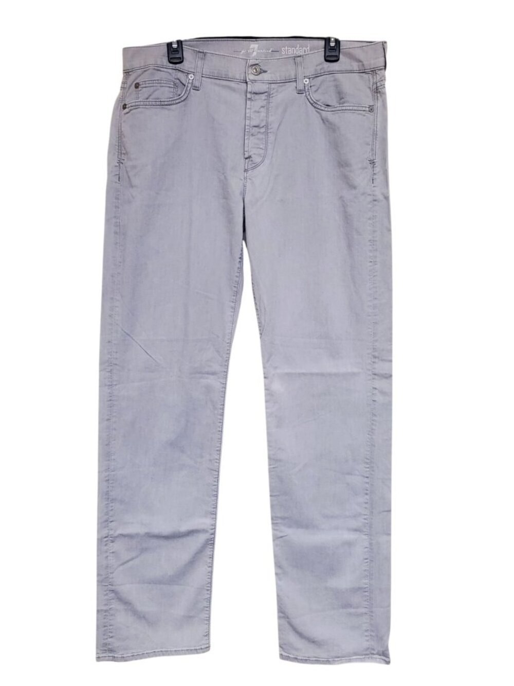 7 For All Mankind 7FAM Standard Men's Light Gray Button Fly Lightweight Jeans 36
